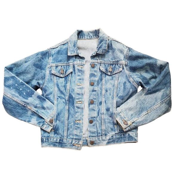 y2k Vintage white blue tag 90s Levi's denim jacket L, made in the USA - Picture 2 of 10